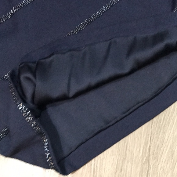 Boden Navy Blue Beaded 3/4 Sleeve Peter Pan Collar Cocktail Dress size 6 - Picture 7 of 14